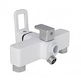 Смеситель для ванны Lidz Wawel 005 с поворотным изливом (c душевым гарнитуром) (k35) LDWAW005WHI45399 White, фото 3