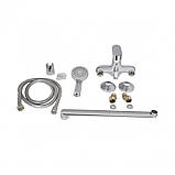 Смеситель для ванны Lidz Wieza 005 с поворотным изливом (c душевым гарнитуром) (k35) LDWIE005CRM45411 Chrome, фото 7