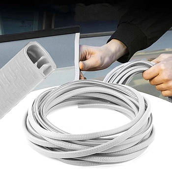 Молдинг стрічка на кромку дверей посилений / основа метал / Білий 5 метрів