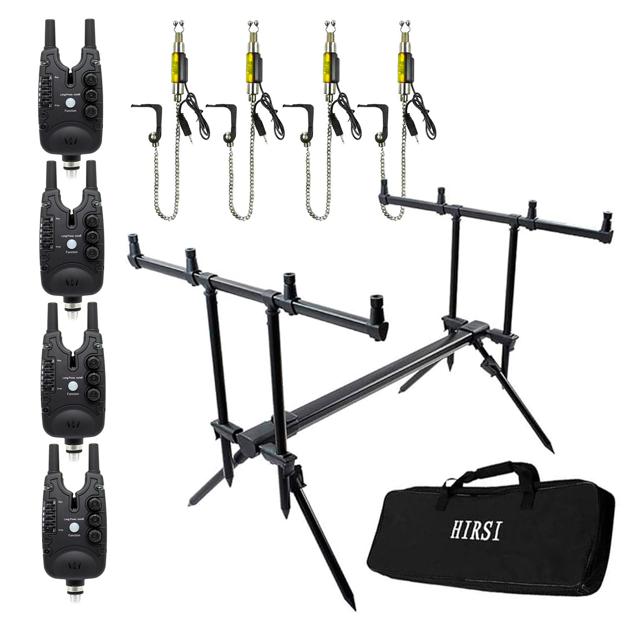 Набір Рід-під Hirisi на 4 вудилища 4 Сигналізатори TLI-28 та 4 Свінгера