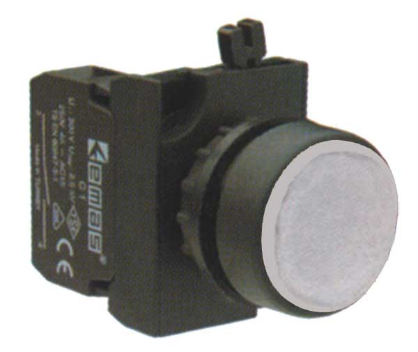 Натискна Кнопка кругла D22 (мм), IP65, (2НЗ) CP102DB біла, фото 1