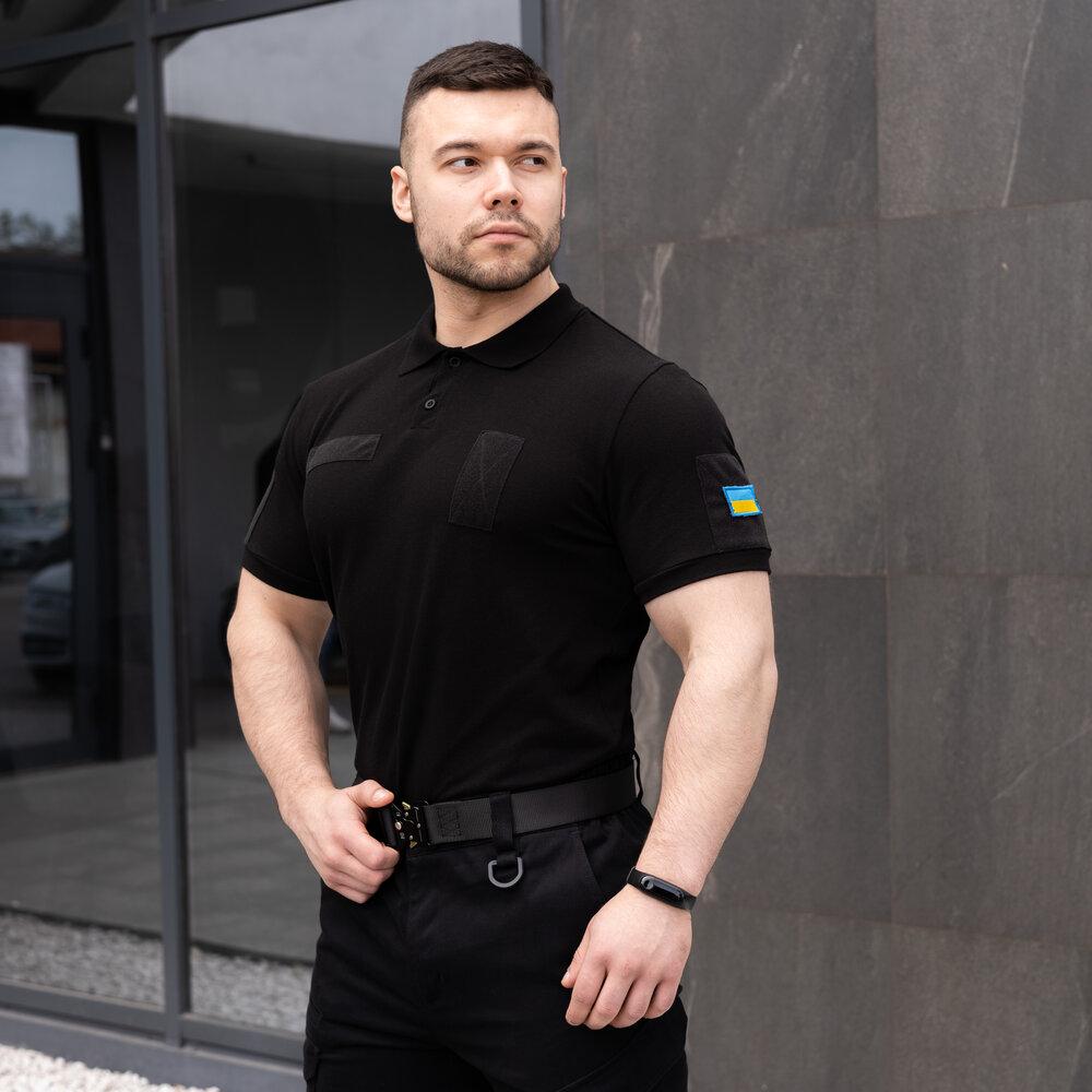 Тактичне чоловіче чорне поло Pobedov Loft Batal Військове