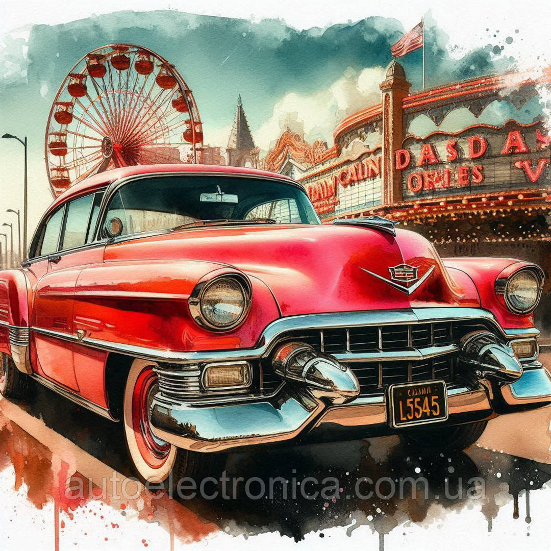 Картина на полотні "Red Cadillac series 62 1953" | CCA.1.1