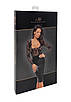 Плаття Noir Handmade F295 Euphoria, L, black, мереживо, глибоке декольте, спідниця міді під латекс, фото 6