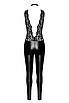 Комбінезон Noir Handmade F298 Libido, XL, під латекс, мереживний верх, чокер, знімні намиста, доступ, фото 5