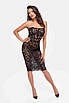 Плаття Noir Handmade F301 Catalyst, S, black, міді, мереживо, відкриті плечі, шнурівка на спині, фото 3