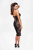 Плаття Noir Handmade F301 Catalyst, S, black, міді, мереживо, відкриті плечі, шнурівка на спині, фото 4