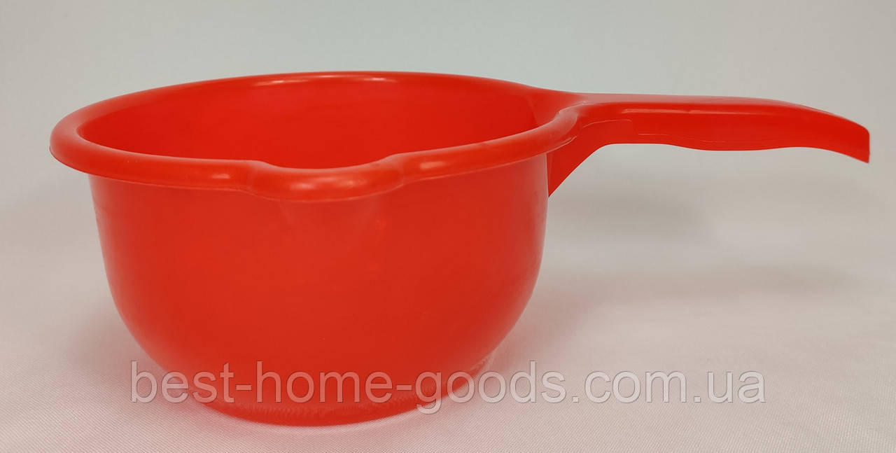 Кухлик пластиковий універсальний для води, ванни, дачі, кухні – харчовий поліпропілен, ударостійкий, легкий, з ручкою, фото 1