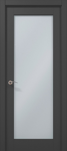 Двері міжкімнатні Папа Карло Millenium ML-00 Темно-сірий супермат (скло сатин), фото 1