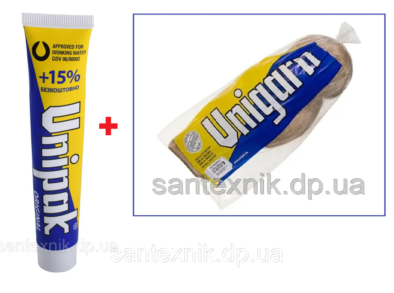 Паста Unipak у наборі (Unipak 75 грм. + льон сантехнічний 100 грм.)