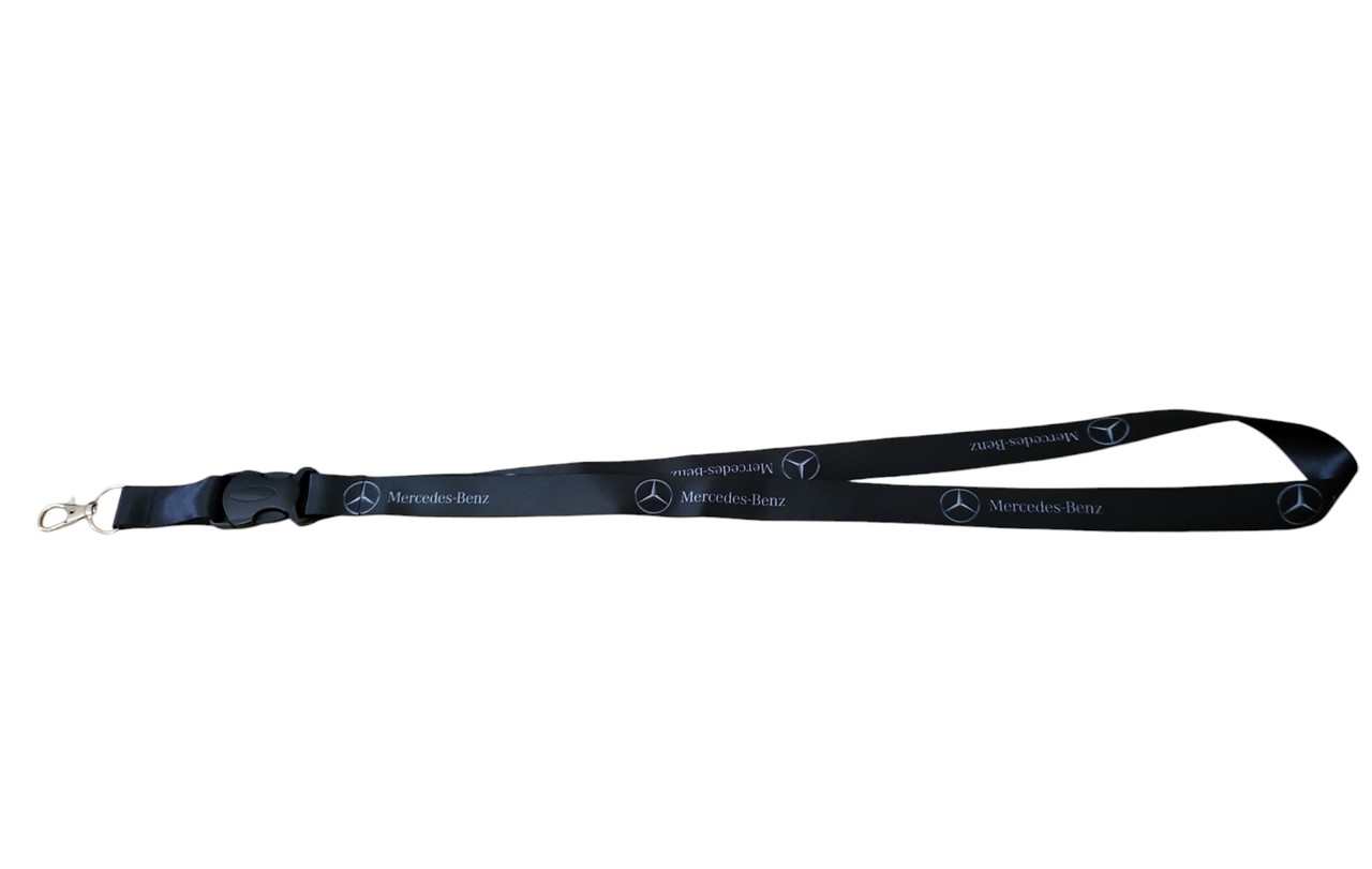 Брелок шнурок з карабіном автомобільний для ключів Mercedes Мерседес 54 см чорний