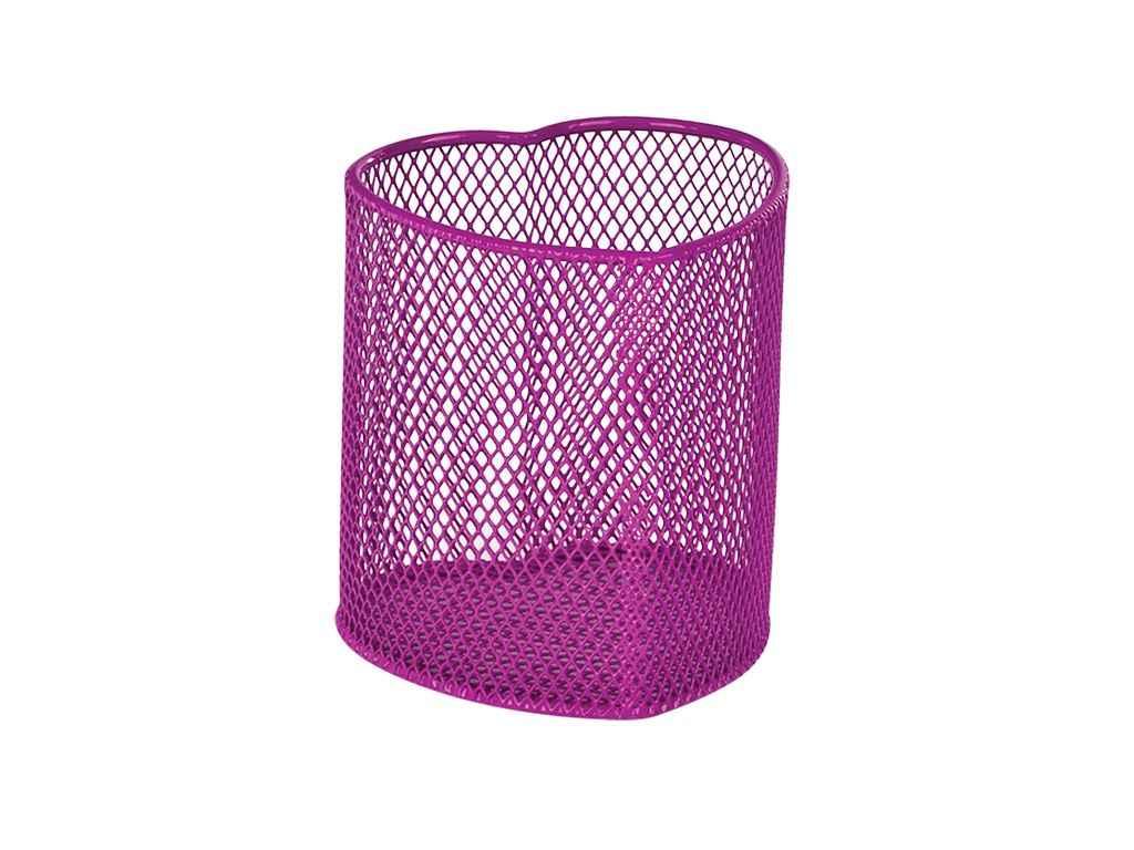 Підставка для ручок серце 90х90х100мм, металева, рожевий ZB.3102-10 ТМ ZiBi BP, фото 1