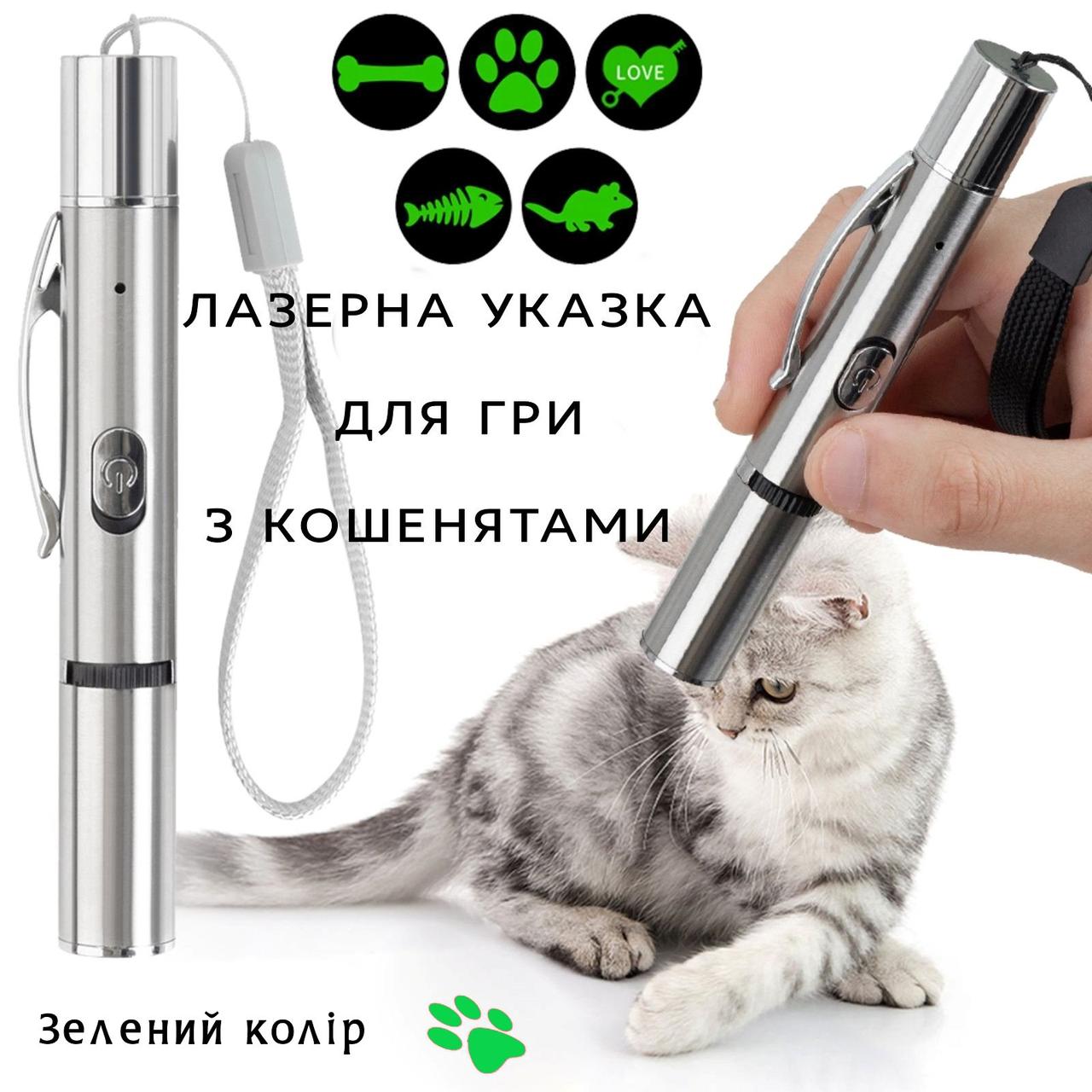 Зеленая лазерная указка с аккумулятором, игрушка для кошек и собак.  Аксессуары для кошек. Товары для котов.: продажа, цена в Киеве. Игрушки для  домашних животных от 