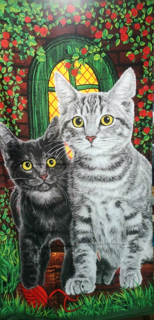 Пляжний рушник Кошенята з трояндами