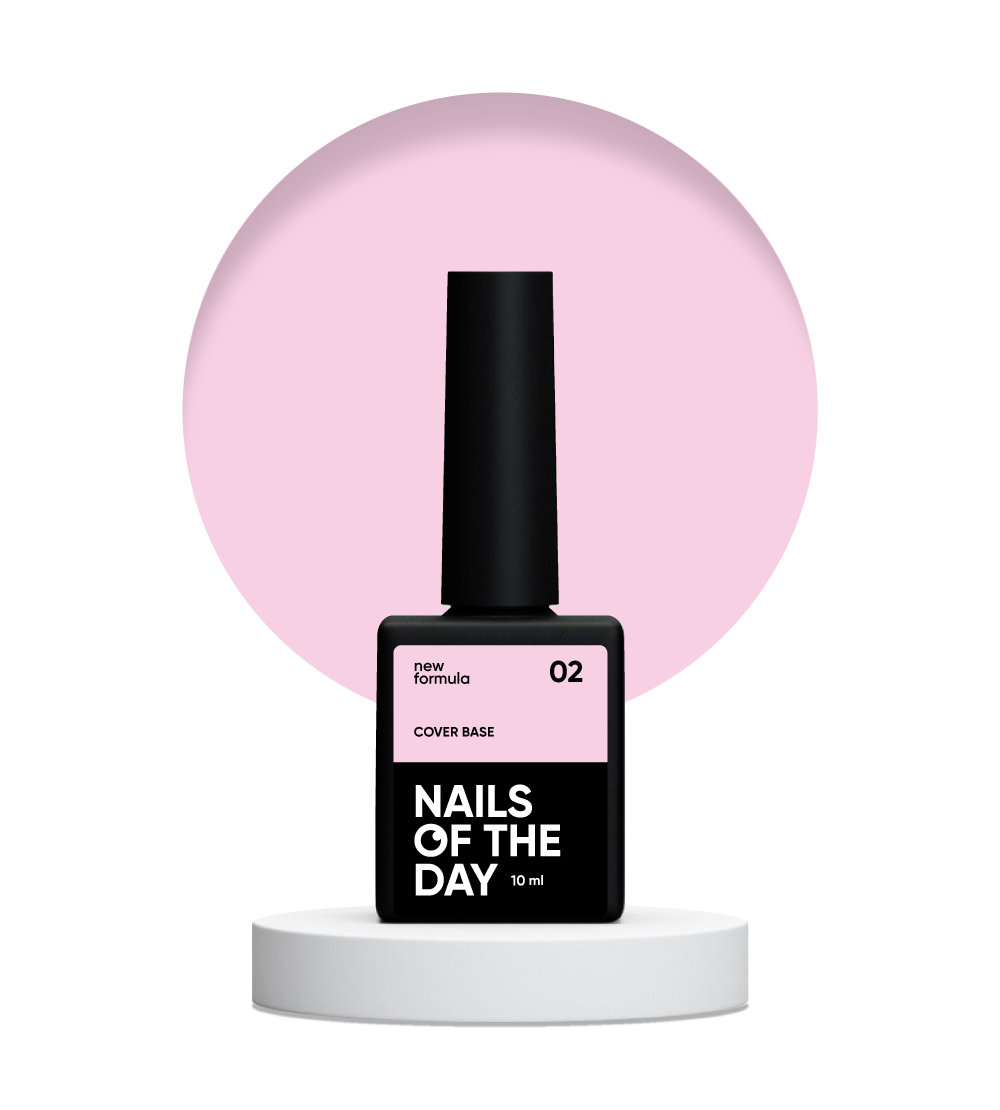 Nailsoftheday Cover base NEW Formula 02 — рожево-нюдове базове покриття для нігтів, 10 мл, фото 1