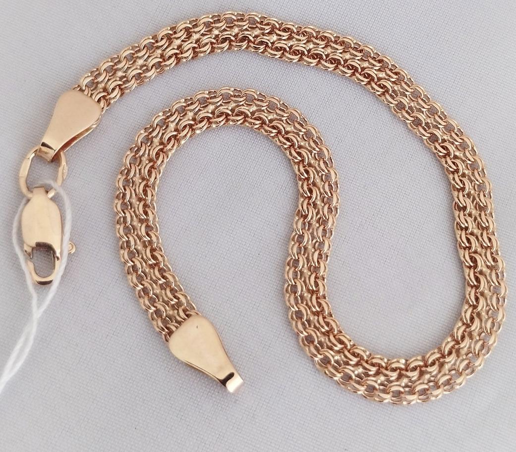 Золотий браслет подвійний Бісмарк Ukr-gold