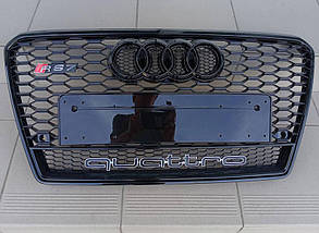 Решітка радіатора Audi A7 2011-2014 (з чорною окантовкою і написом Quattro)