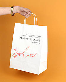 Весільний подарунковий пакет з друком імен 320*150*380 мм