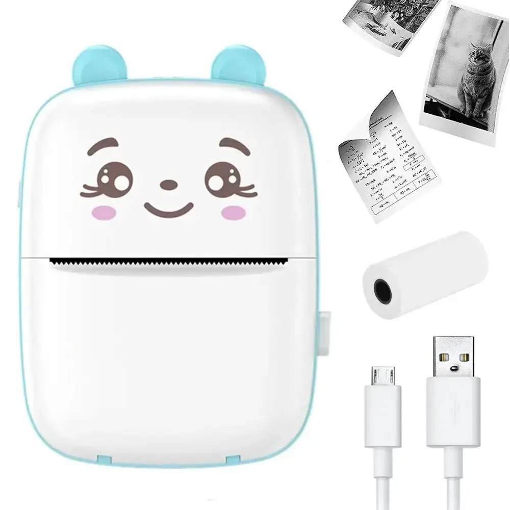 Портативний термопринтер MINI PRINTER Блакитний, фото 1