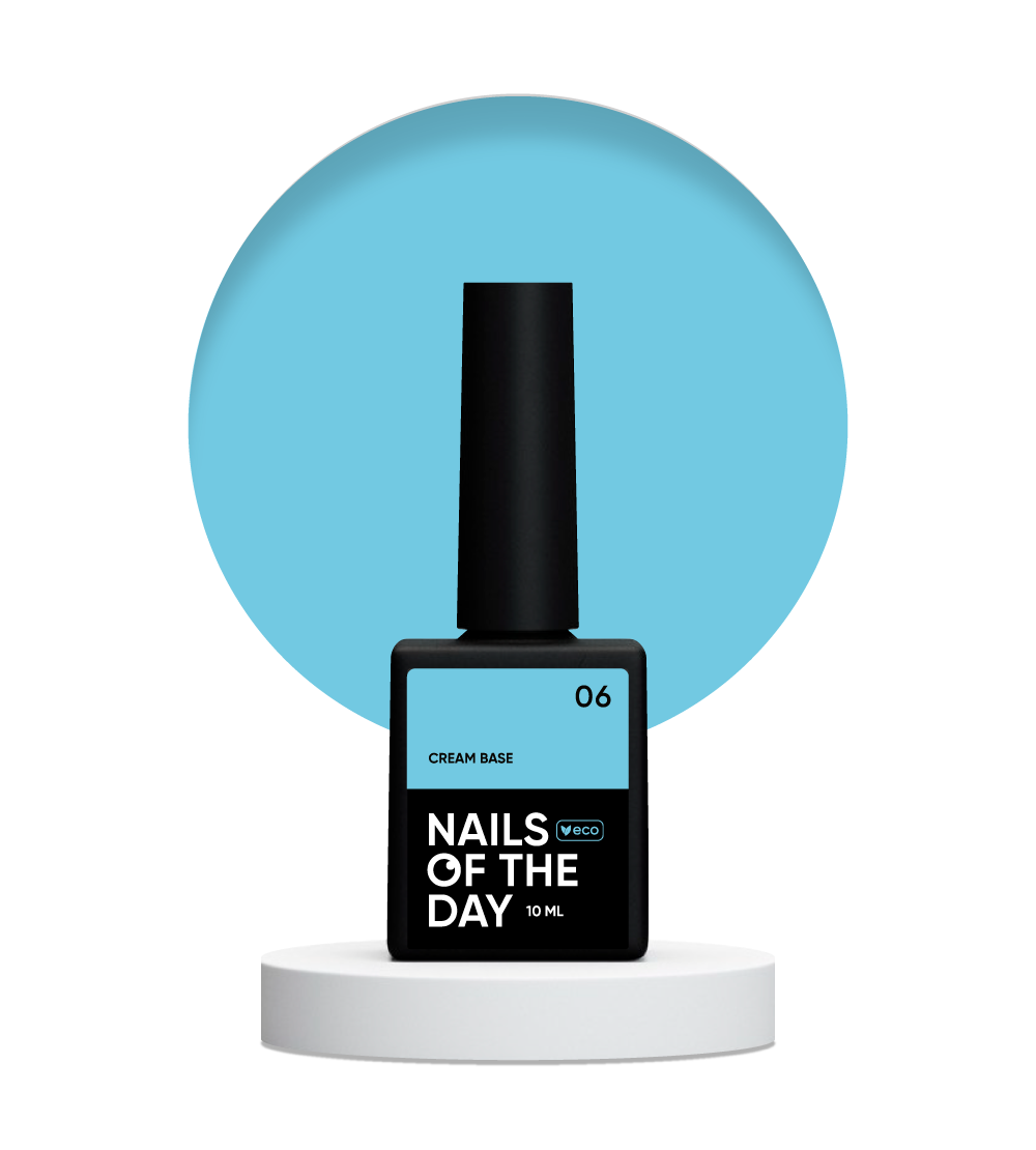NAILSOFTHEDAY Cream base 06 – блакитна база для чутливих нігтів, 10 мл, фото 1