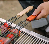 Сітка для гриля Кошик гриль Міні для барбекю Корзина решітка для гриля нержавійка для овочів мяса сосисок нержавіючої сталі шомпор, фото 6