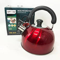 Чайник для електричних та газових плит Rainberg RB-625 3L Red