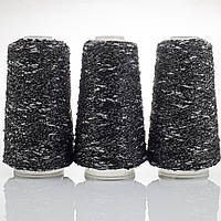 KNOT YARN (Шишибрики Кнот ярн) № 35 чорний зі сріблом (Пряжа фактурний люрекс, нитки для в'язання)