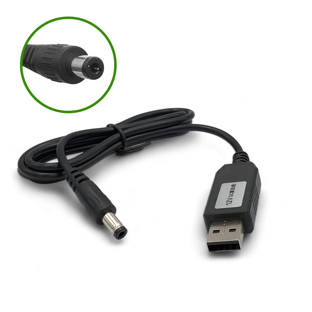 Кабель USB з тригером напруги 12v з розʼємом 5.5х2.5 мм (тільки для павербанок з виходом USB QC3.0!)