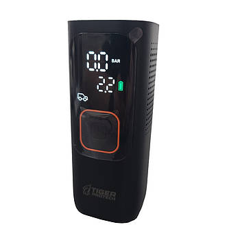 Портативний компресор TigerProTech NW01-P, акумулятор 7500Аг, тиск 4.4БАР, USB вихід, ліхтарик