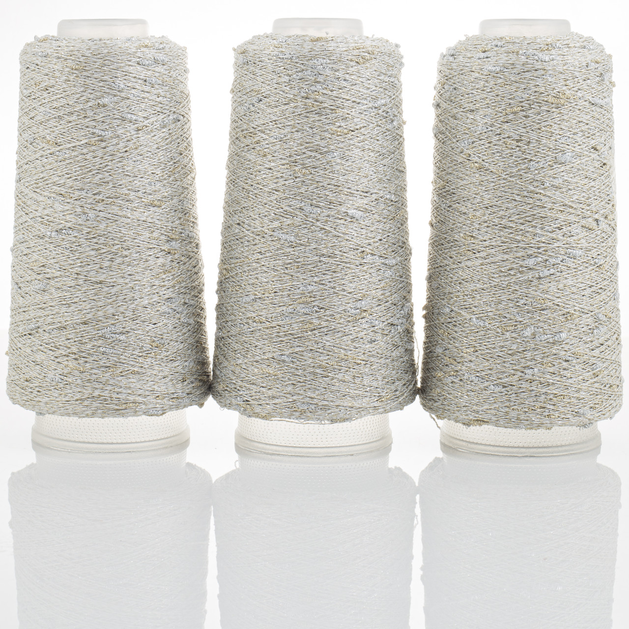 KNOT YARN (Шишибрики Кнот ярн) № 61 тауп (шишибрики золото+срібло) (Пряжа фактурний люрекс, нитки для в'язання)