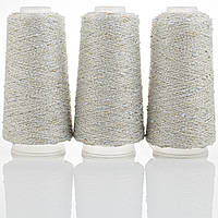 KNOT YARN (Шишибрики Кнот ярн) № 61 тауп (шишибрики золото+срібло) (Пряжа фактурний люрекс, нитки для в'язання)