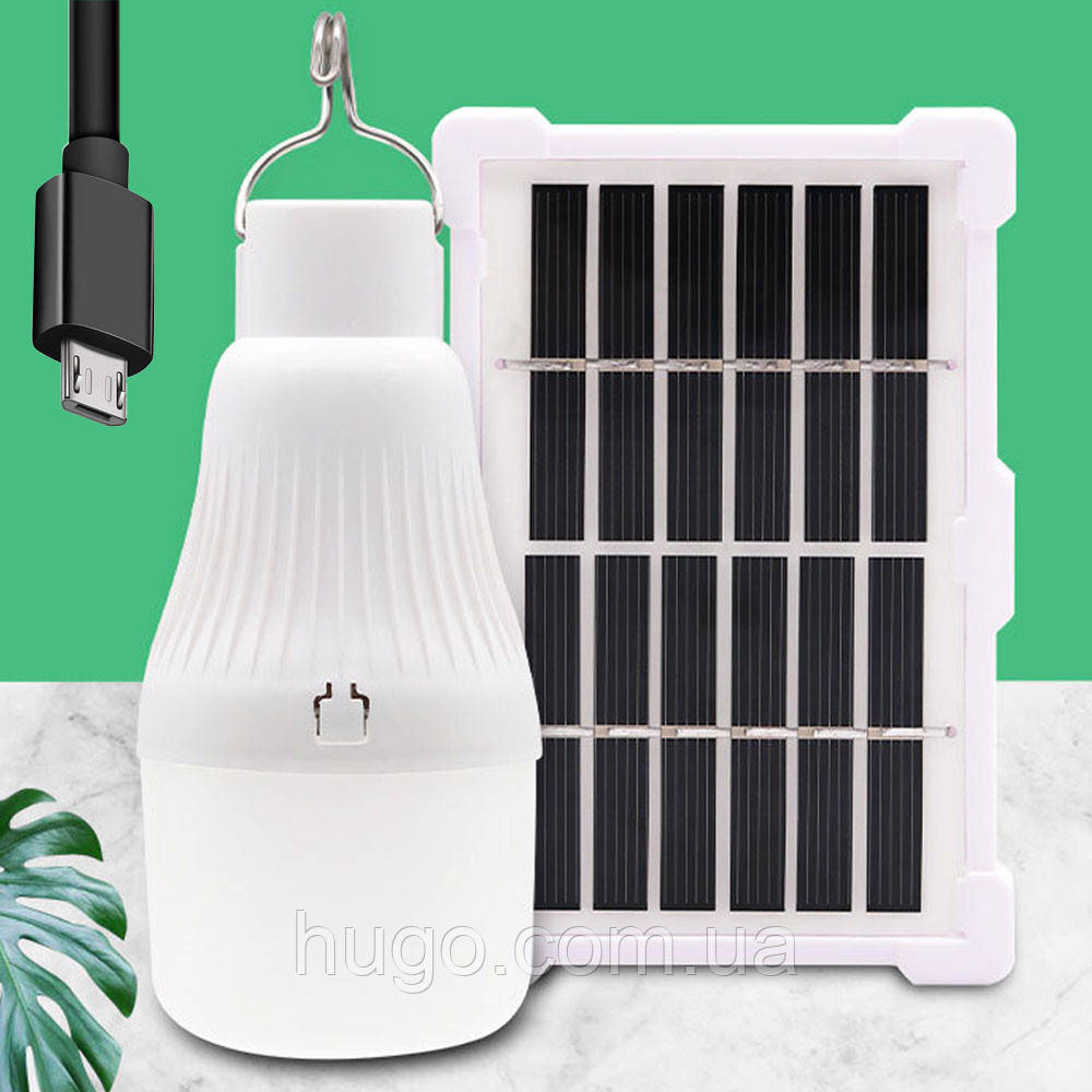 Кемпінгова LED лампа + сонячна панель 10W, CL022 / Аварійна ліхтар-лампа / Туристична лампа