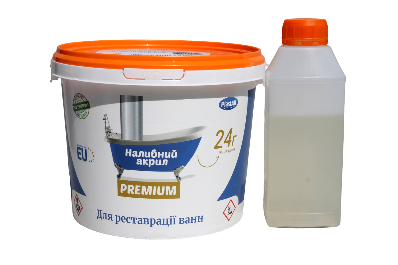 Акрил для ванн "Plastall PREMIUM" 1,5 ванна глянець білий 2,9 кг