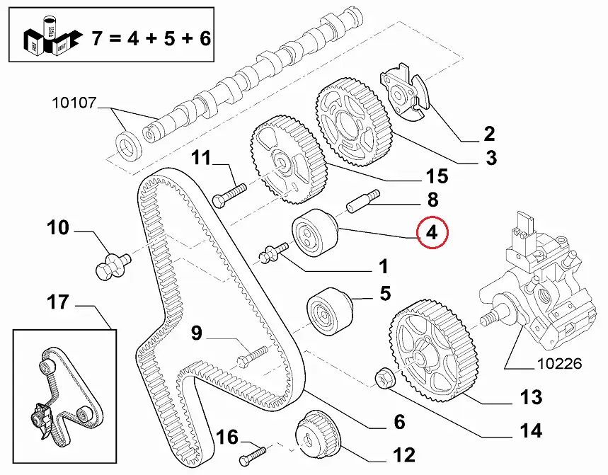 Натяжний ролик ременя ГРМ на Fiat Ducato 244, Peugeot Boxer, Citroen Jumper (02-06), 9400829629, 082962, MIPSAN, Турція