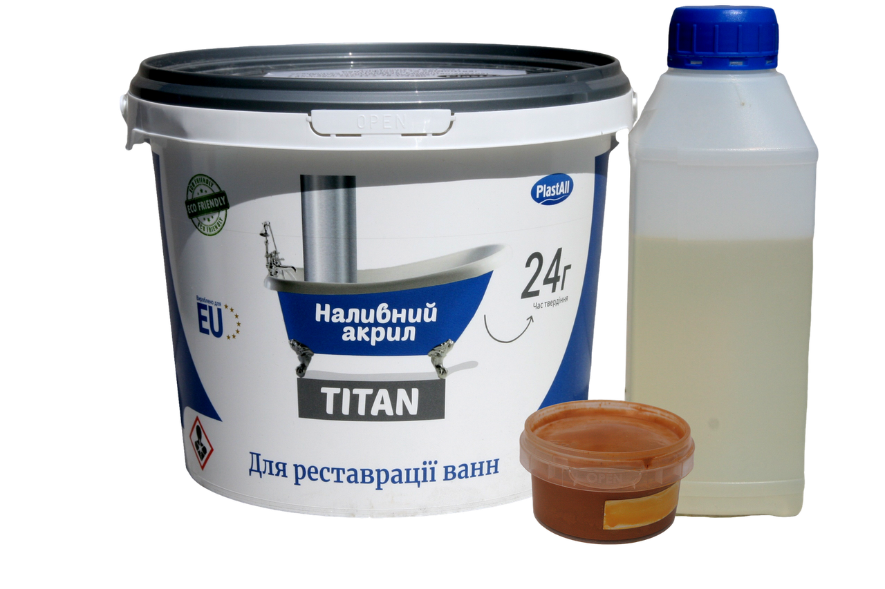 Рідкий акрил для реставрації ванн Plastall Titan 1.7 м кольоровий Жовтий 3.3 кг