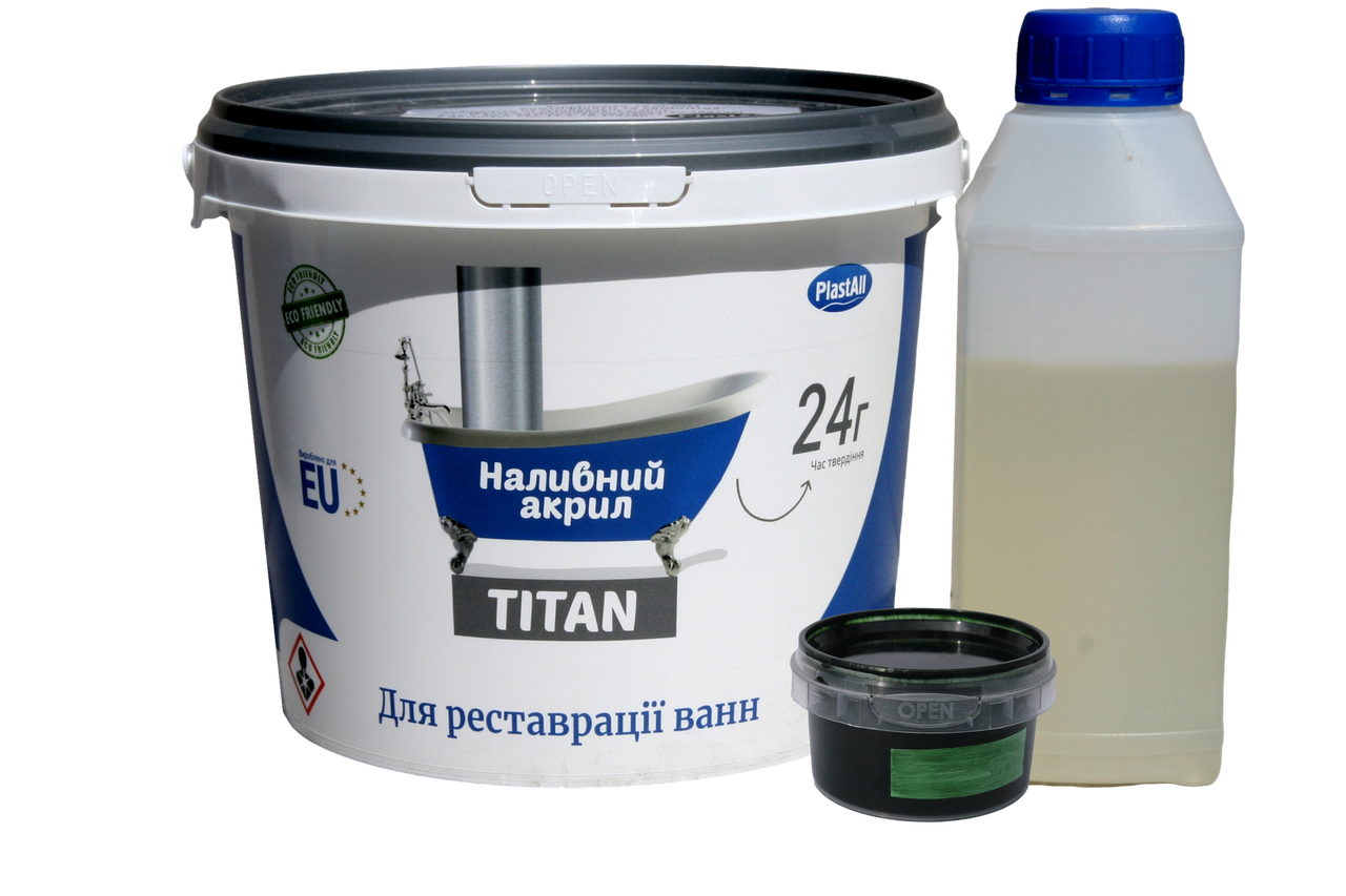 Рідкий акрил для реставрації ванн Plastall Titan 1.5 м кольоровий Зелений