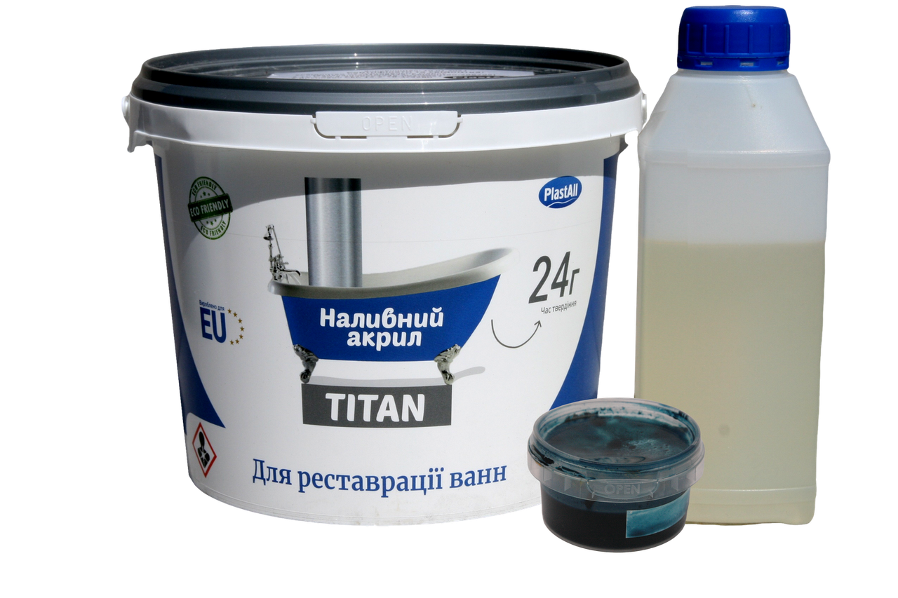 Рідкий акрил для реставрації ванн Plastall Titan 1.7 м кольоровий Синій 3.3 кг