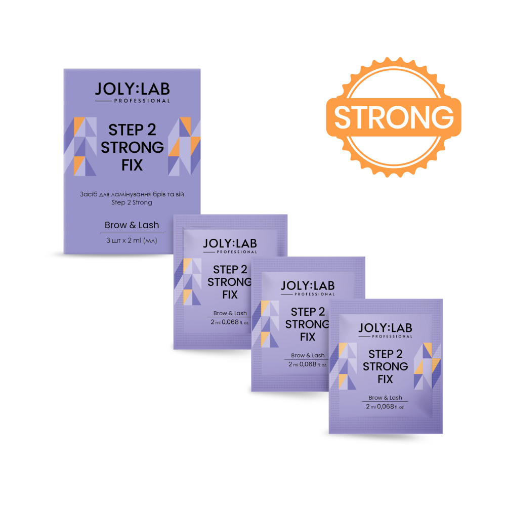Набір засобів для ламінування брів та вій Step 2 Strong JolyLab 3 шт. х 2 мл