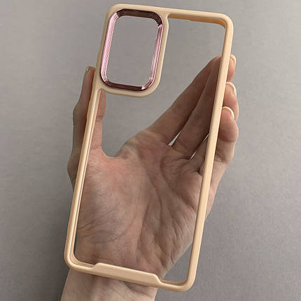 Чохол для Samsung Galaxy A52s прозорий з бортиком для камери чохол на самсунг а52с бежевий k6h, фото 1