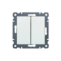 Вимикач 2-клав. універсальний Lumina, білий, 10АХ/230В