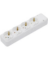 Колодка 4 гнізда 16 А із заземленням біла Ne-Ad 3018-К