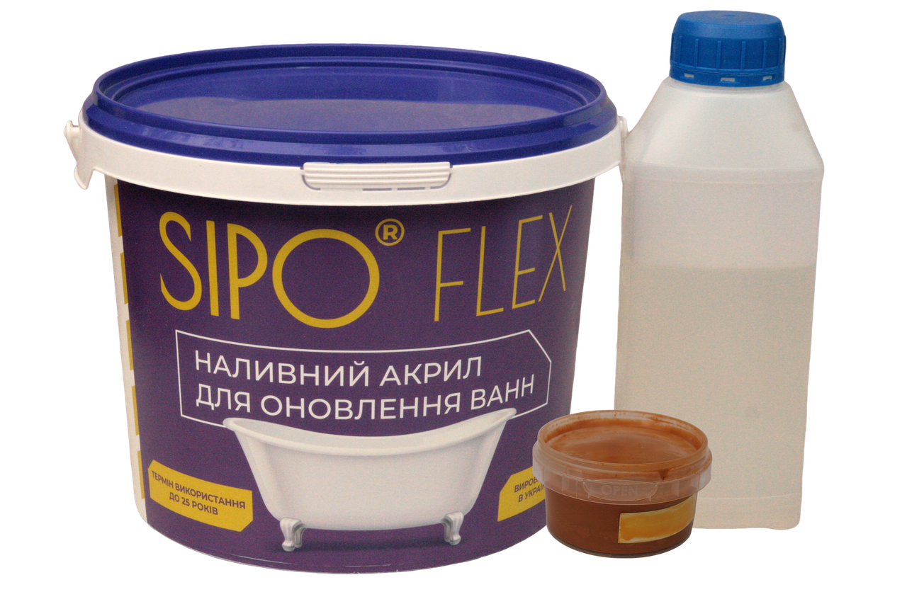 Рідкий акрил Sipo для реставрації ванн 1,5 метра колір Жовтий