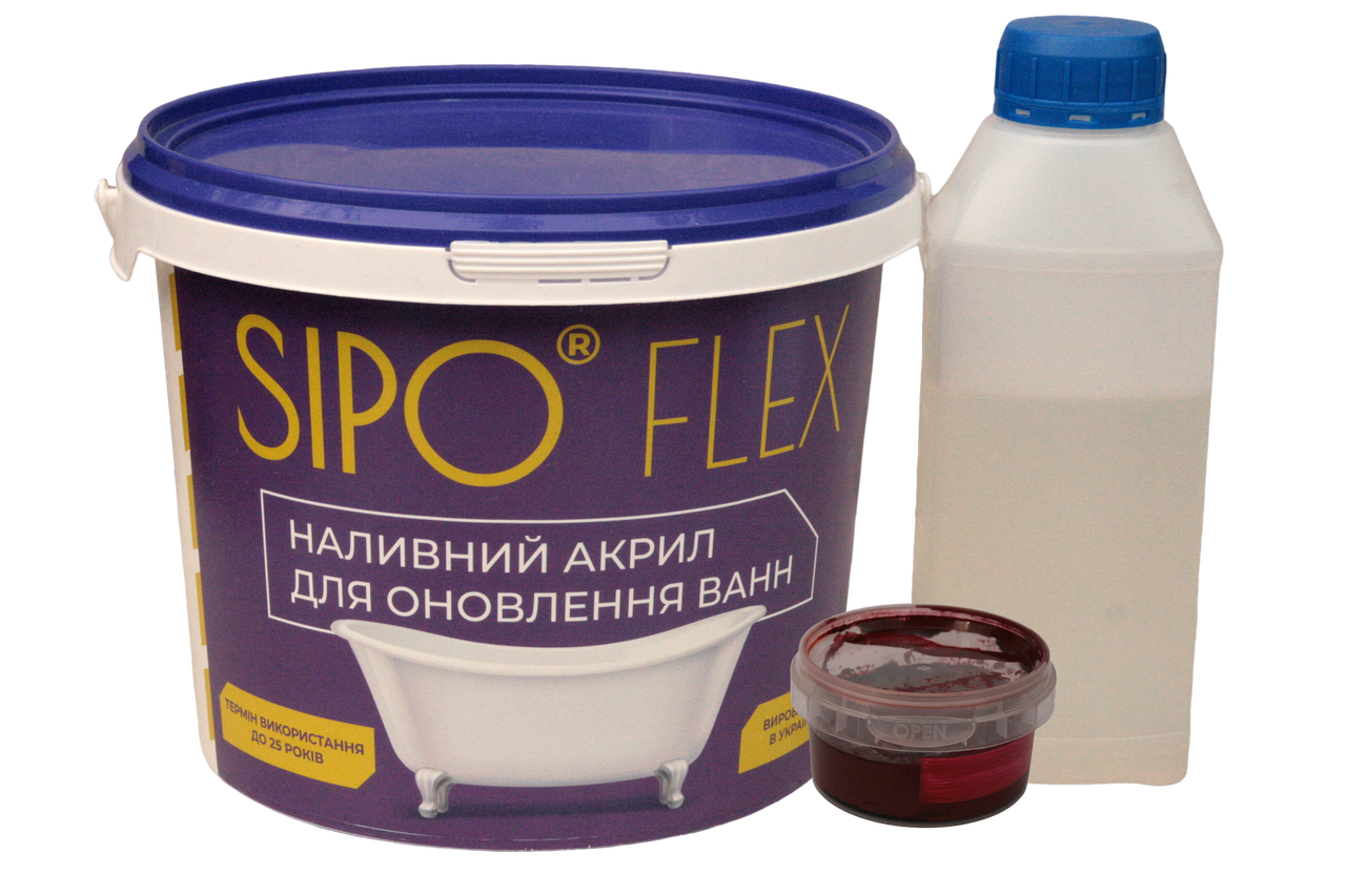 Рідкий акрил Sipo для реставрації ванн 1,5 метра колір Червоний