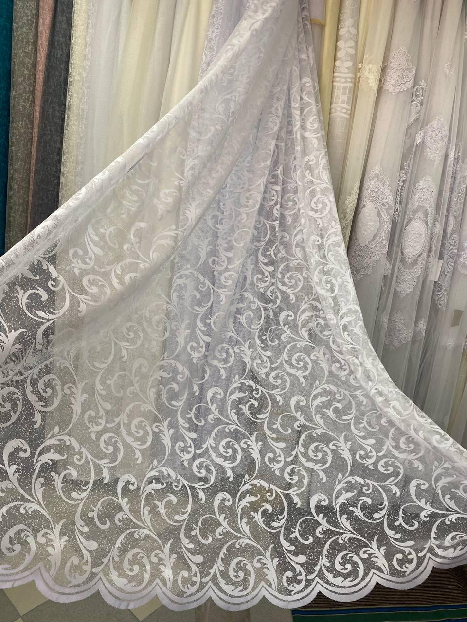 Тюль жакард заввишки 2,9 м. білий