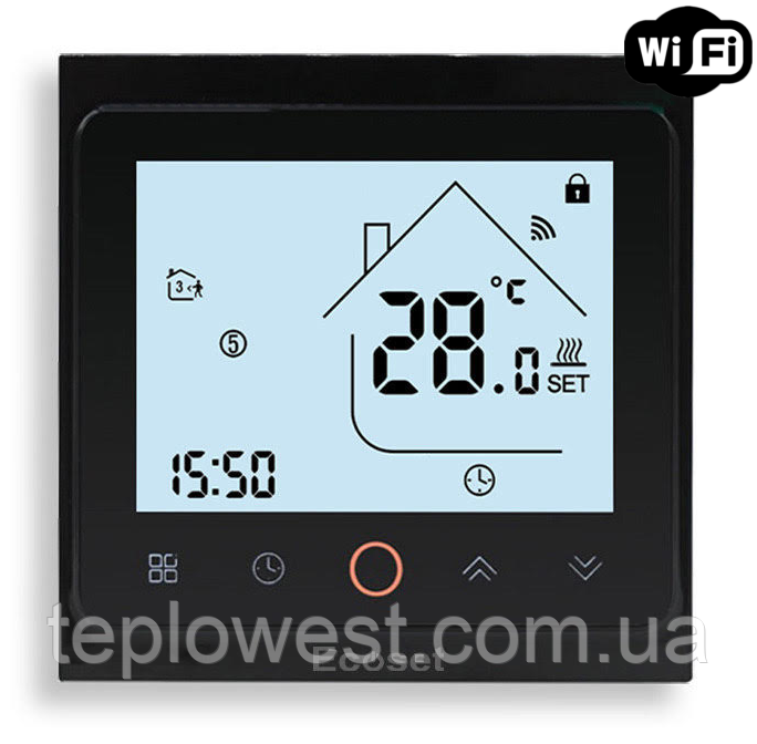 Wi-Fi Терморегулятор Ecoset AC603H (PWT 002) сенсорний програмований для теплої підлоги