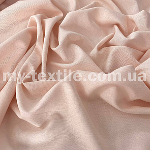 Лляна тканина однотон натуральна бавовна з віскозою 140 см Ніжно-рожева