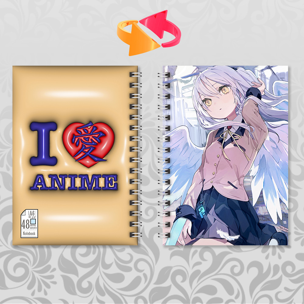 Блокнот на пружині в клітинку 48 арк. Angel Beats! / Янгольські ритми