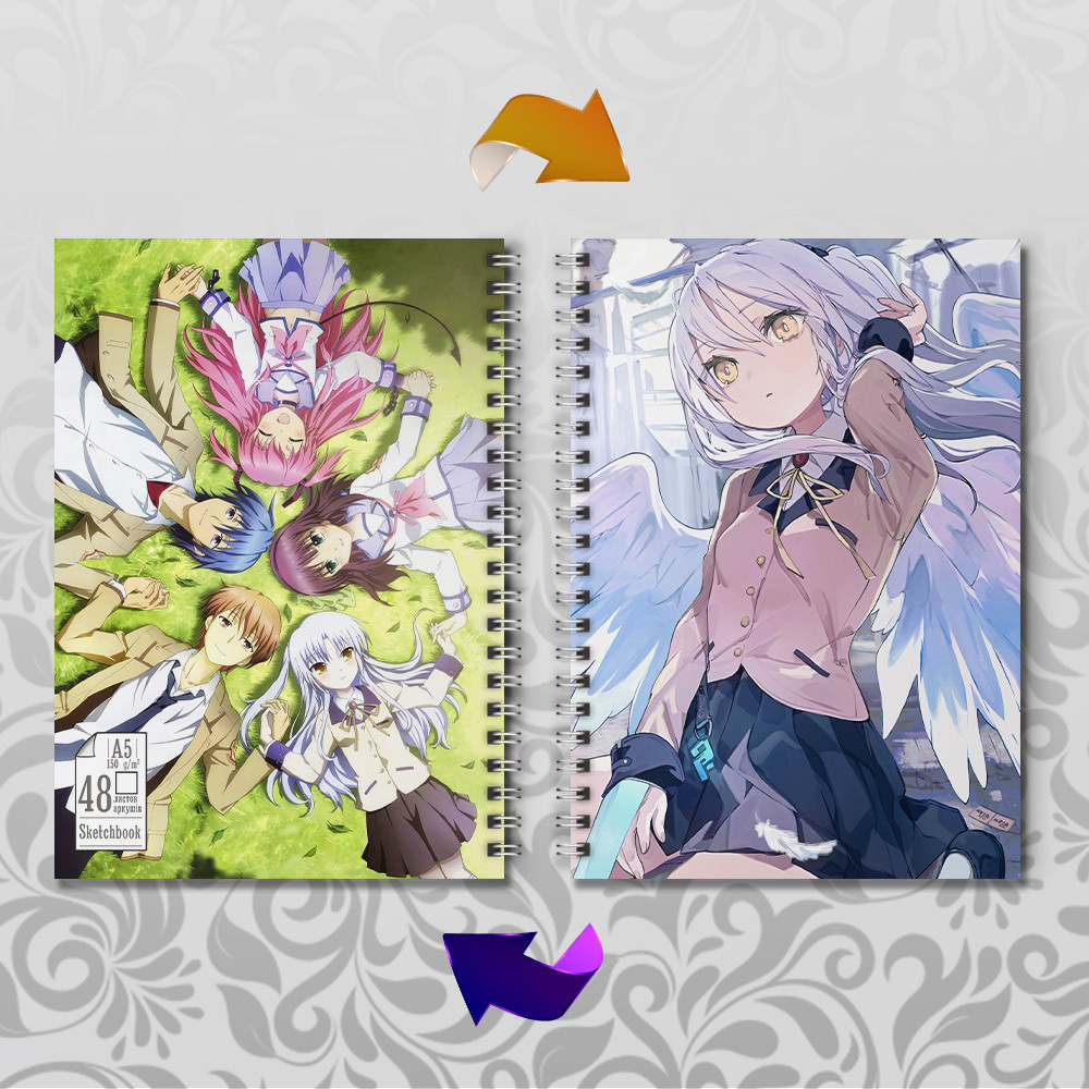 Скетчбук А5 48 арк. 150 гр.м² Angel Beats! / Янгольські ритми, фото 1