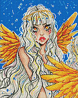 Алмазна мозаїка без підрамника Казковий янгол з АВ стразами 40х50 см