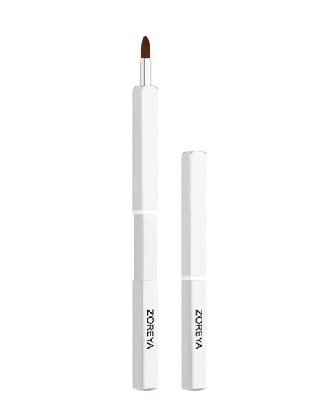 Кисть для макіяжу губ і контуру висувна Zoreya Compact silver